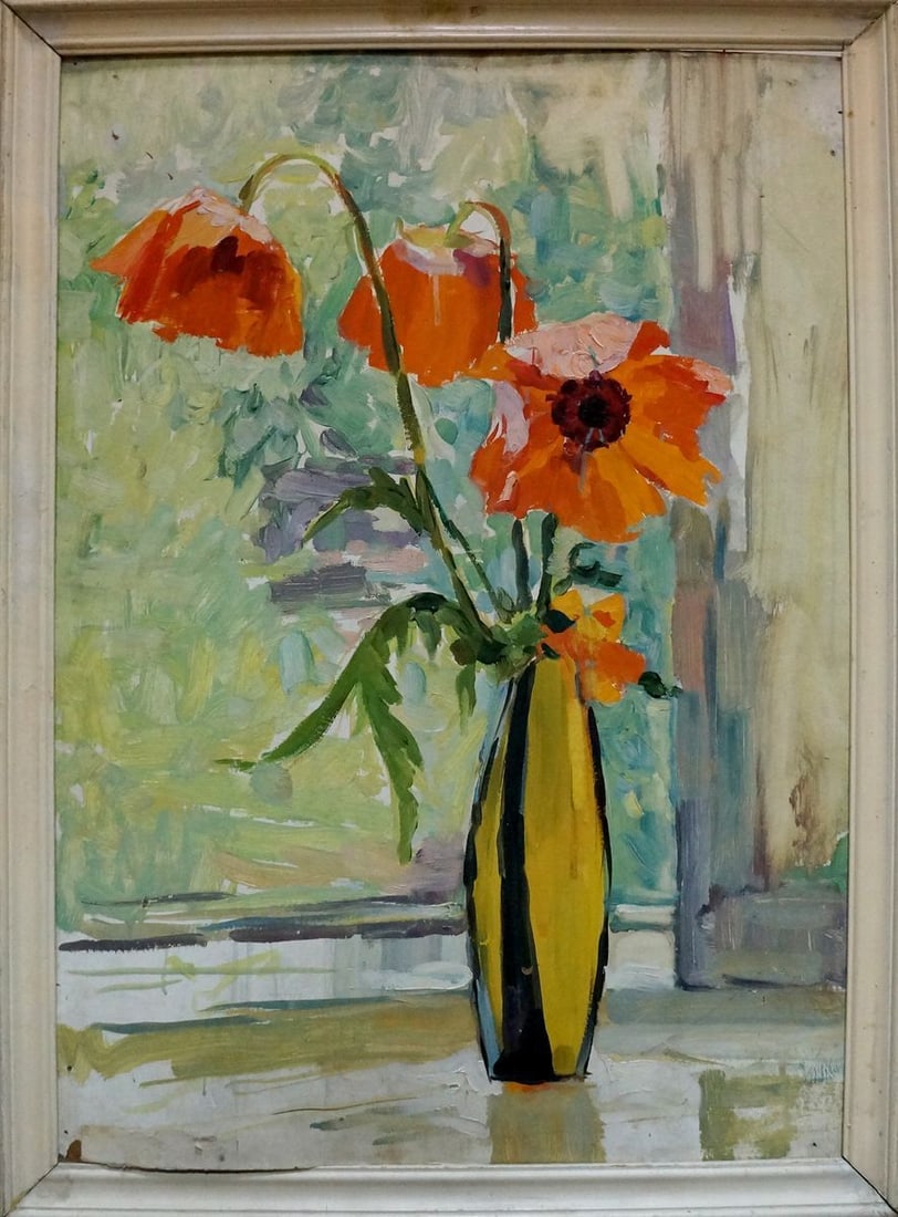 Oil painting Poppies Tolokonnikova Margarita Nikolaevna: Title: Oil painting Poppies Tolokonnikova Margarita Nikolaevna Description: №Vern 1556 *** ABOUT THIS PAINTING *** TITLE: "Poppies" ARTISTS: Tolokonnikova Margarita Nikolaevna SIZE: 69x49 cm/'27