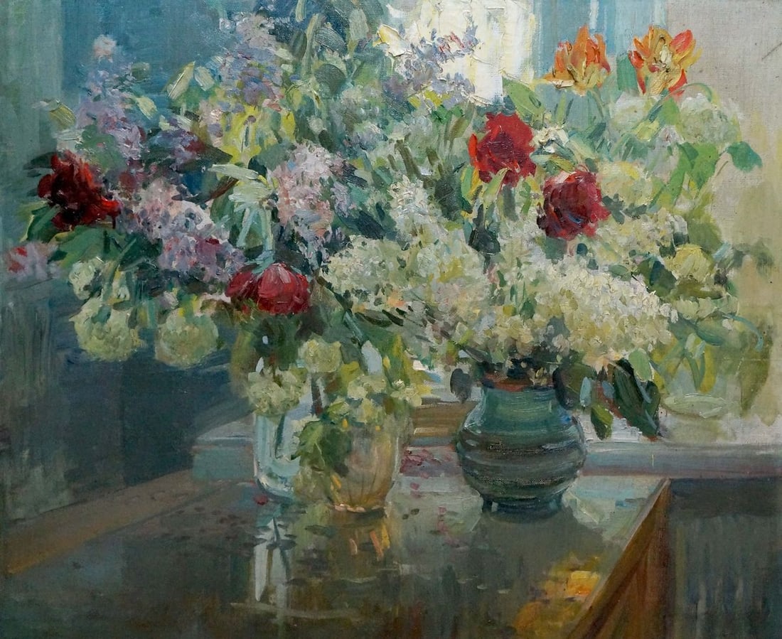 Oil painting Flowers Bezugly Daniil Ivanovich: Title: Oil painting Flowers Bezugly Daniil Ivanovich Description: №Vern 1650 *** ABOUT THIS PAINTING *** TITLE: "Flowers" ARTISTS: Bezugly Daniil Ivanovich SIZE: 100x80 cm/'39.37x31.49 inches' M