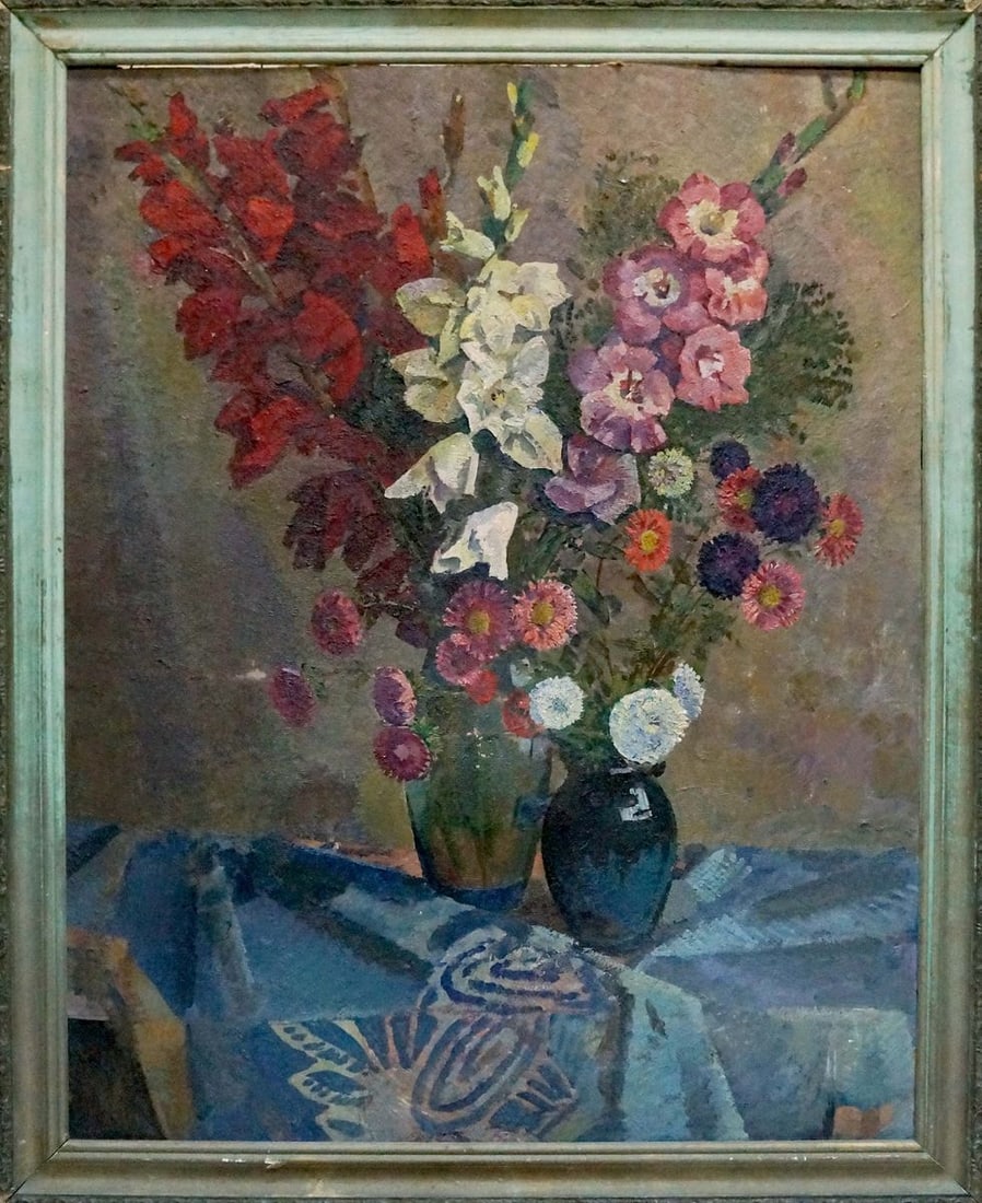 Oil painting Flowers Khokhlov Fedor Ivanovich: Title: Oil painting Flowers Khokhlov Fedor Ivanovich Description: №Vern 1671 *** ABOUT THIS PAINTING *** TITLE: "Flowers" ARTISTS: Khokhlov Fedor Ivanovich SIZE: 100x80 cm/'39.37x31.49 inches',