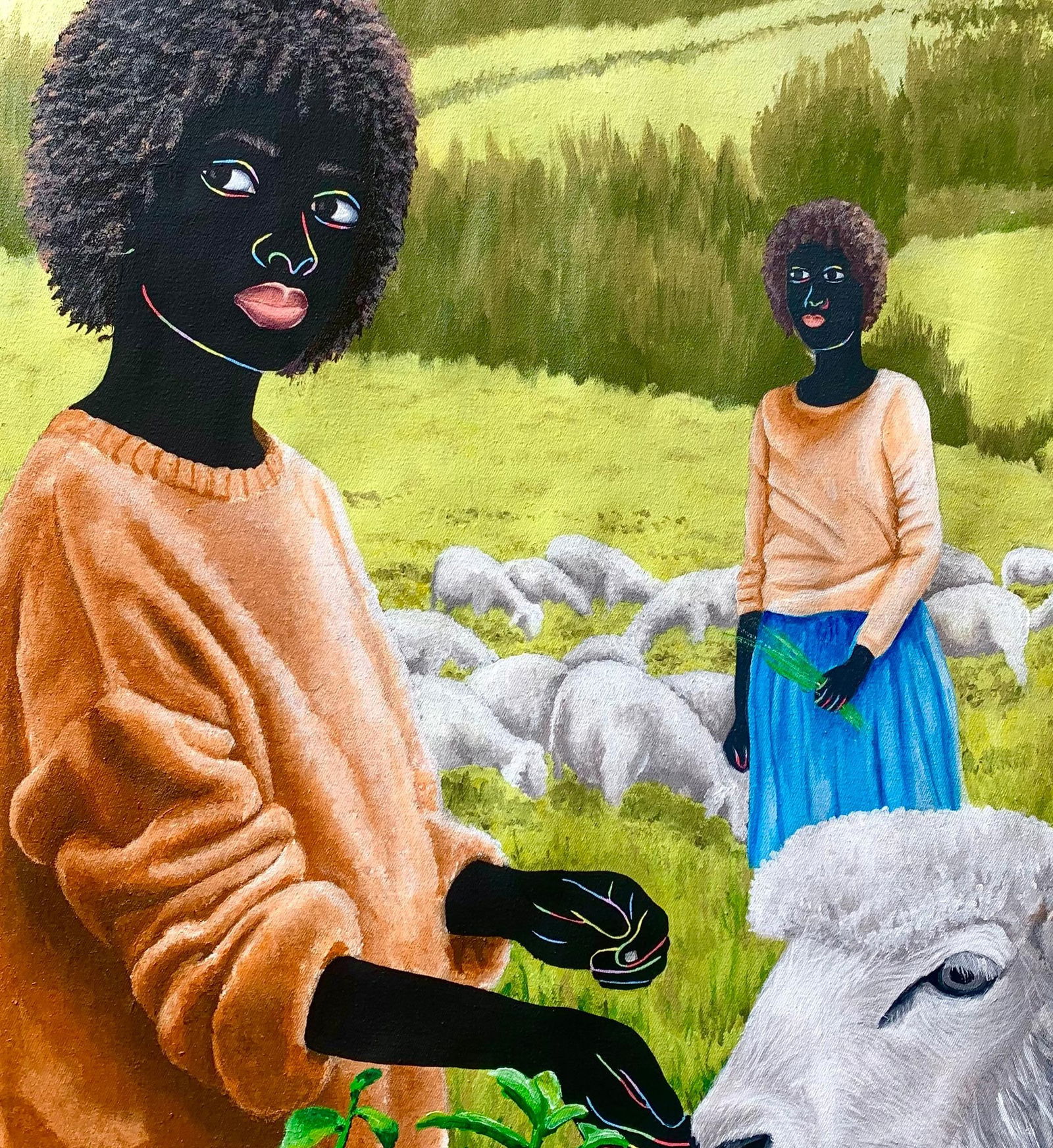Esther Oyeyemi, My Beloved Business -21st Century, Contemporary, Figurative, Animal, Herds Women, - 3