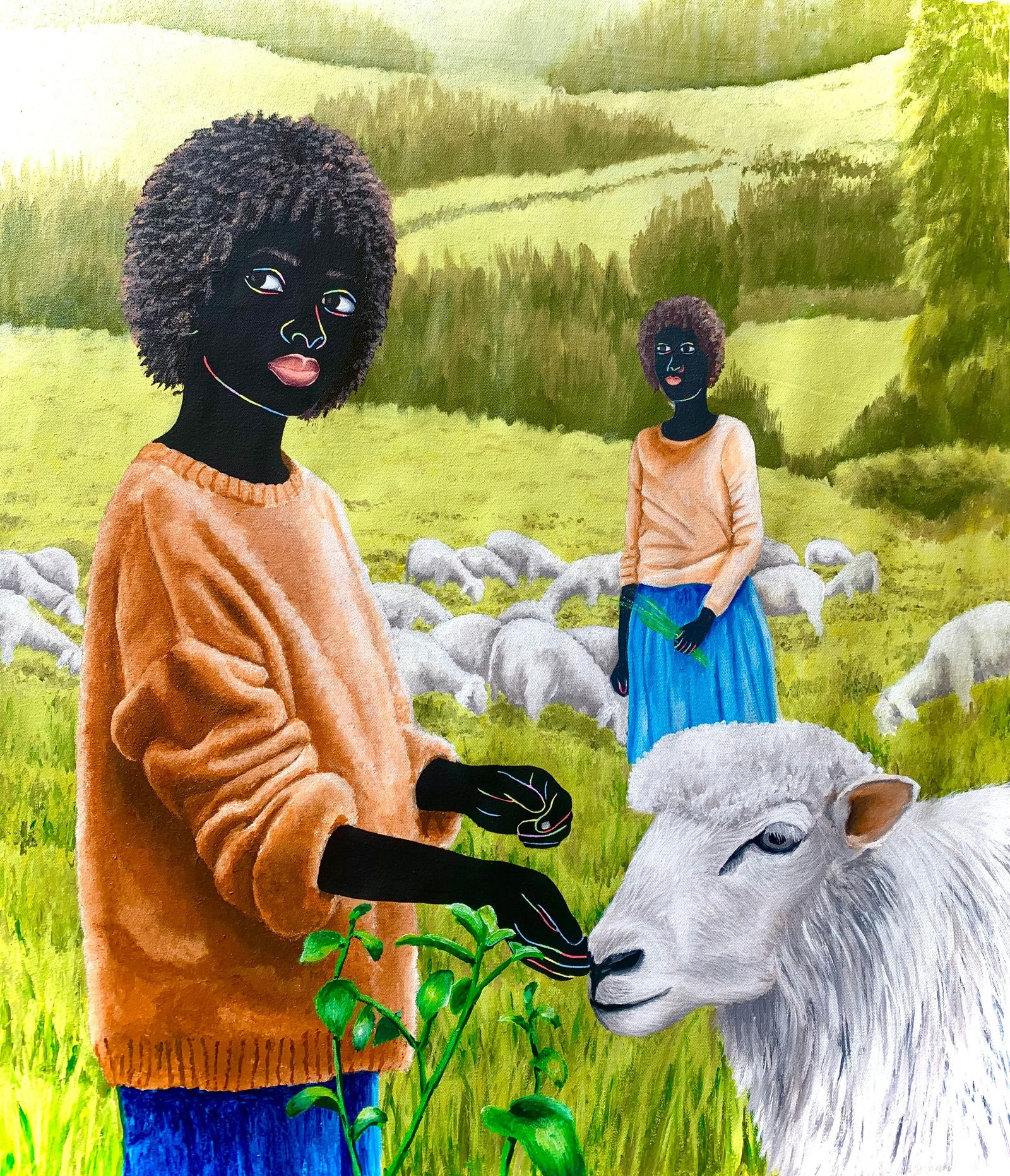 Esther Oyeyemi, My Beloved Business -21st Century, Contemporary, Figurative, Animal, Herds Women, - 8