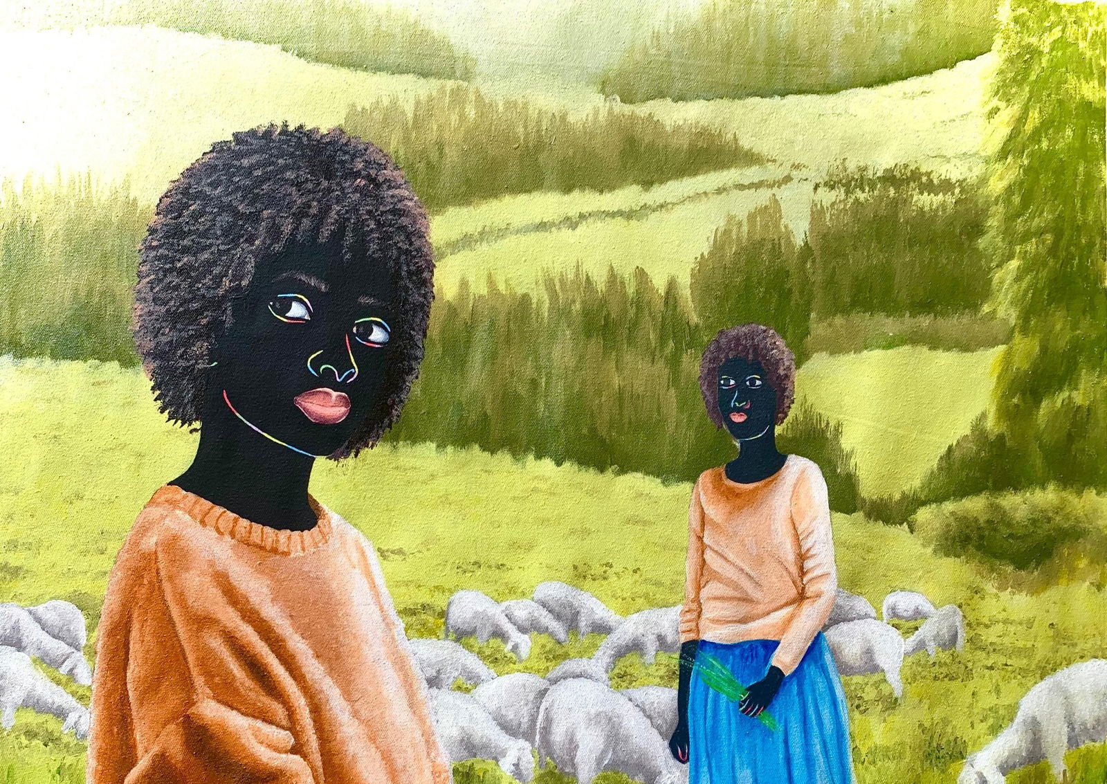 Esther Oyeyemi, My Beloved Business -21st Century, Contemporary, Figurative, Animal, Herds Women, - 9