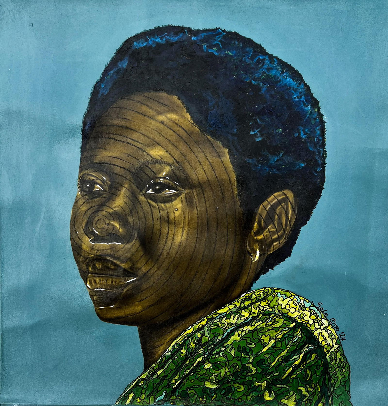Sola Ojo, Silent Gaze -21st Century, Contemporary, Figurative, Portrait, Africa, Women, 2024 - 11