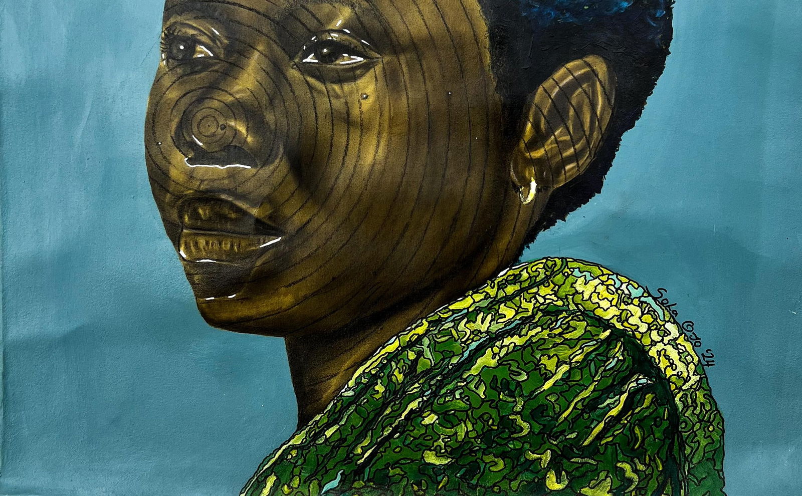 Sola Ojo, Silent Gaze -21st Century, Contemporary, Figurative, Portrait, Africa, Women, 2024 - 2
