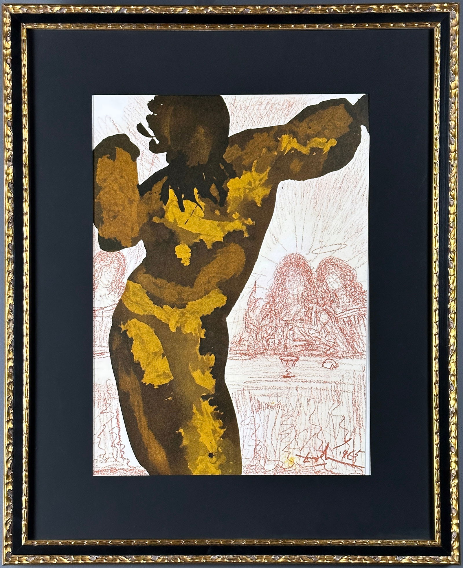 DALI Biblia Sacra (Et post buccellam introivit in eum satanas): Title:DALI Biblia Sacra (Et post buccellam introivit in eum satanas)Date/Period:1967Materials:Lithograph from original gouache on paperSize:19” x 13 3/4” lithograph only, plus