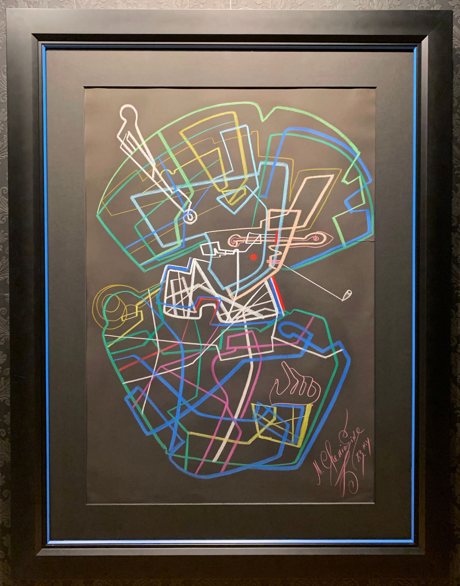 MIHAIL CHEMIAKIN "Personnage a la pipe 2" Original Pastel: Title:MIHAIL CHEMIAKIN "Personnage a la pipe 2" Original PastelDate/Period:1983Materials:Pastel on Paper, original painting, unique workSize:58 x 45 inchesDescription:MIHAIL CHEMIAKIN original,