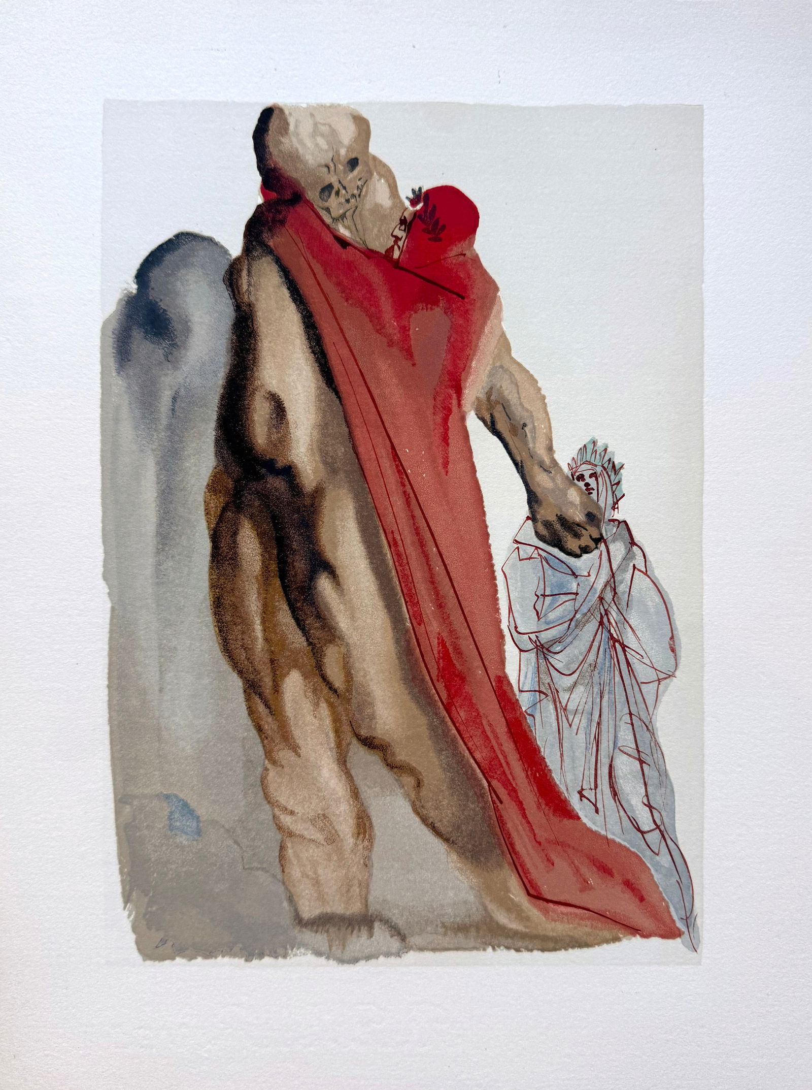 DALI Purgatory Canto 5: Title:DALI Purgatory Canto 5Date/Period:1960Materials:wood wngraving on BFK Rives paperSize:13 3/8 x 9 7/9 inchesDescription:Salvador Dali original wood engraving on BFK Rives paper "Reproches de