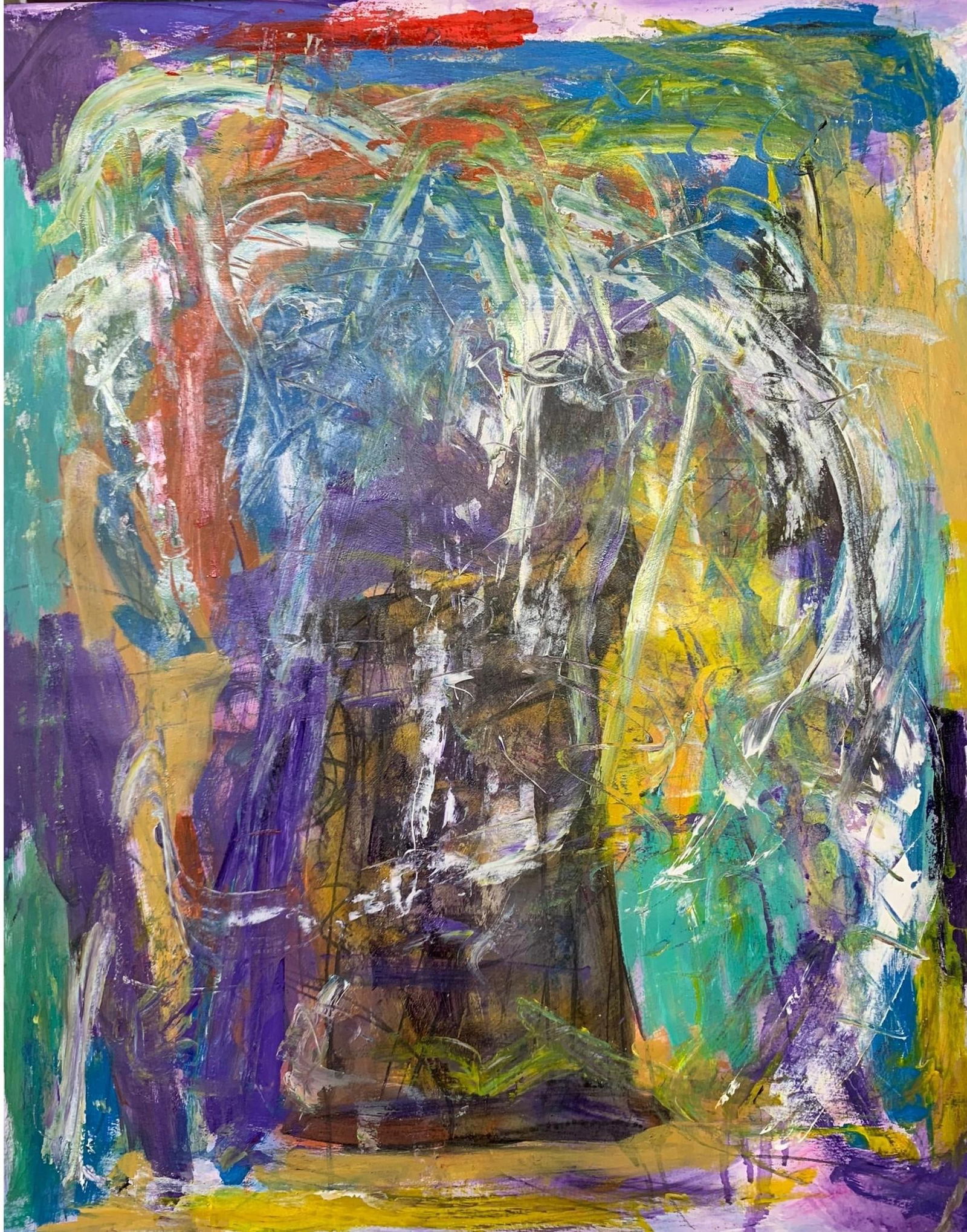 Gbemileke Blessing Adegboro, In My Mind - 21st Century, Contemporary, Abstract, Mixed Media, Colour: Creator: Gbemileke Blessing Adegboro (1993, Nigerian) Creation Year: 2025 Dimensions: Height: 30 in (76.2 cm)Width: 24.4 in (61.98 cm)Depth: 1 in (2.54 cm) Medium: Canvas,Charcoal,Ink,Acrylic Movement