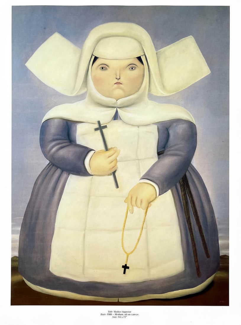 Fernando Botero 54 Mother superior 1983: Title: Fernando Botero 54 Mother superior 1983 Description: Title: Mother Superior Artist: Fernando Botero Country: Colombia Medium: Offset, Quadrichromie 54 Marks: Not signed, not numbered Paper