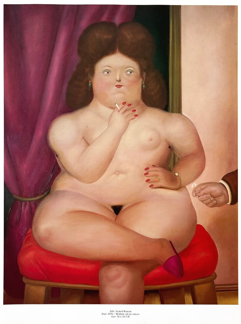 Fernando Botero 56 Seated woman1983: Title: Fernando Botero 56 Seated woman1983 Description: Title: Seated woman Artist: Fernando Botero Country: Colombia Medium: Offset, Quadrichromie 41 Marks: Not signed, not numbered Paper size: 16 x