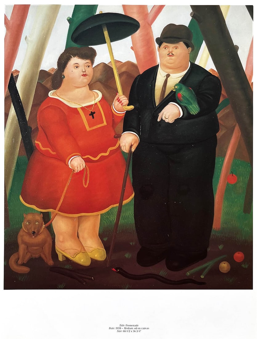 Fernando Botero 50 Promenade 1983: Title: Fernando Botero 50 Promenade 1983 Description: Title: Promenade Artist: Fernando Botero Country: Colombia Medium: Offset, Quadrichromie 50 Marks: Not signed, not numbered Paper size: 16 x 12