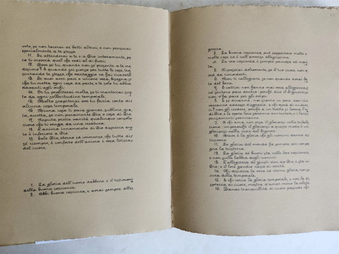 MANUSCRIPT in ITALIAN IMITATIO CHRISTI VELLUM BOUND - 6