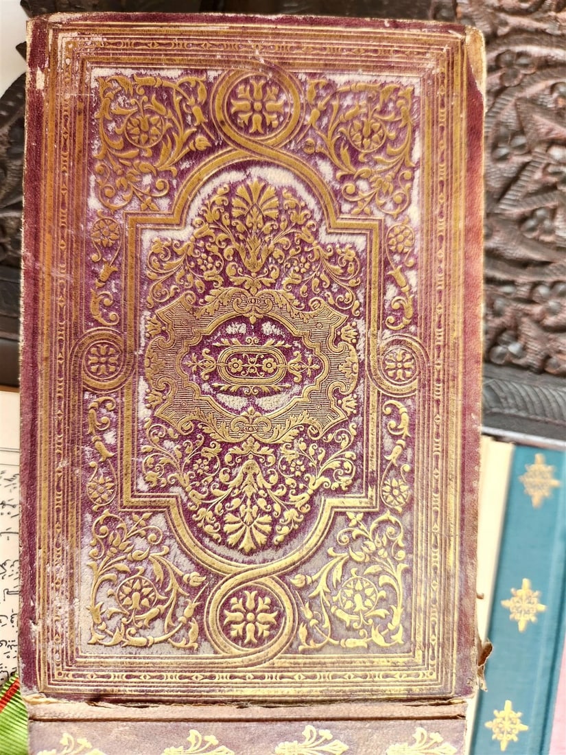 1900 OTTOMAN KORAN antique QURAN Turkish w/ WOODEN STAND & GILT SLIP CASE - 15