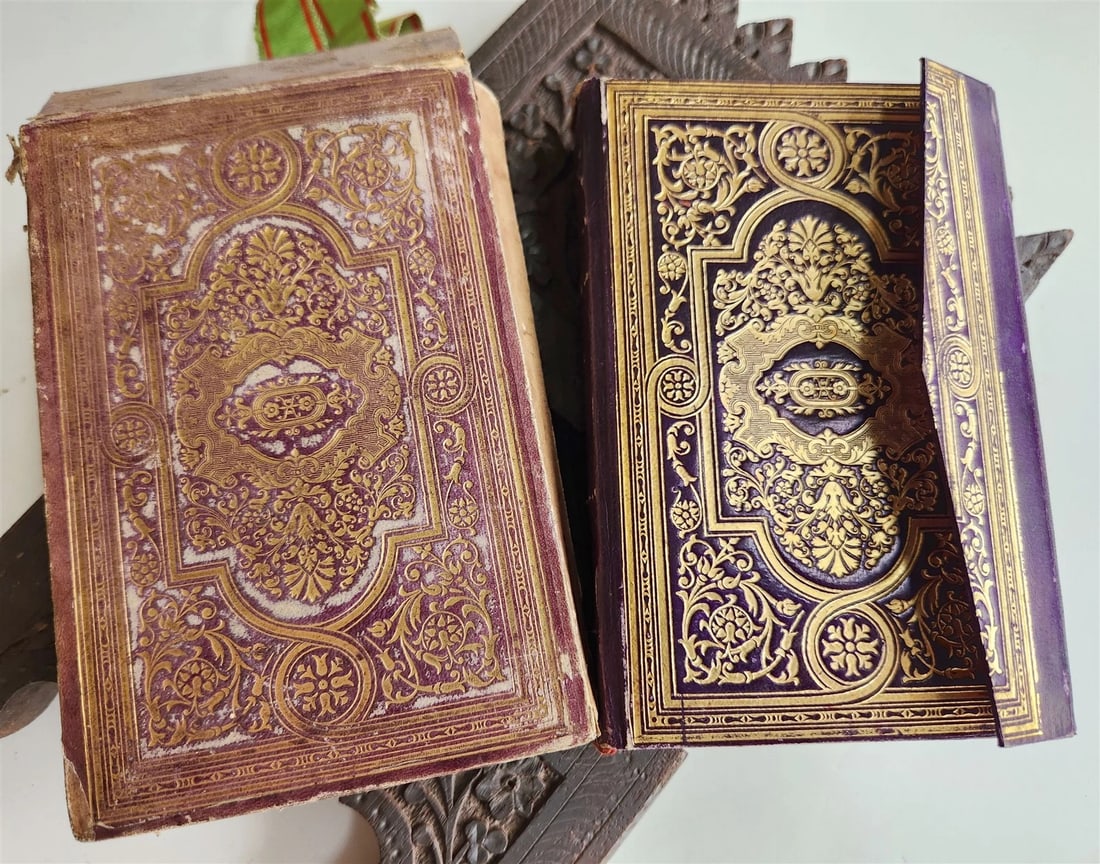 1900 OTTOMAN KORAN antique QURAN Turkish w/ WOODEN STAND & GILT SLIP CASE - 9