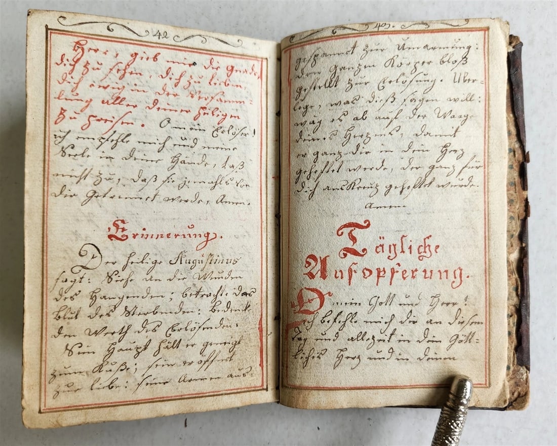 18th century GERMAN antique MANUSCRIPT ILLUSTRATED - 14