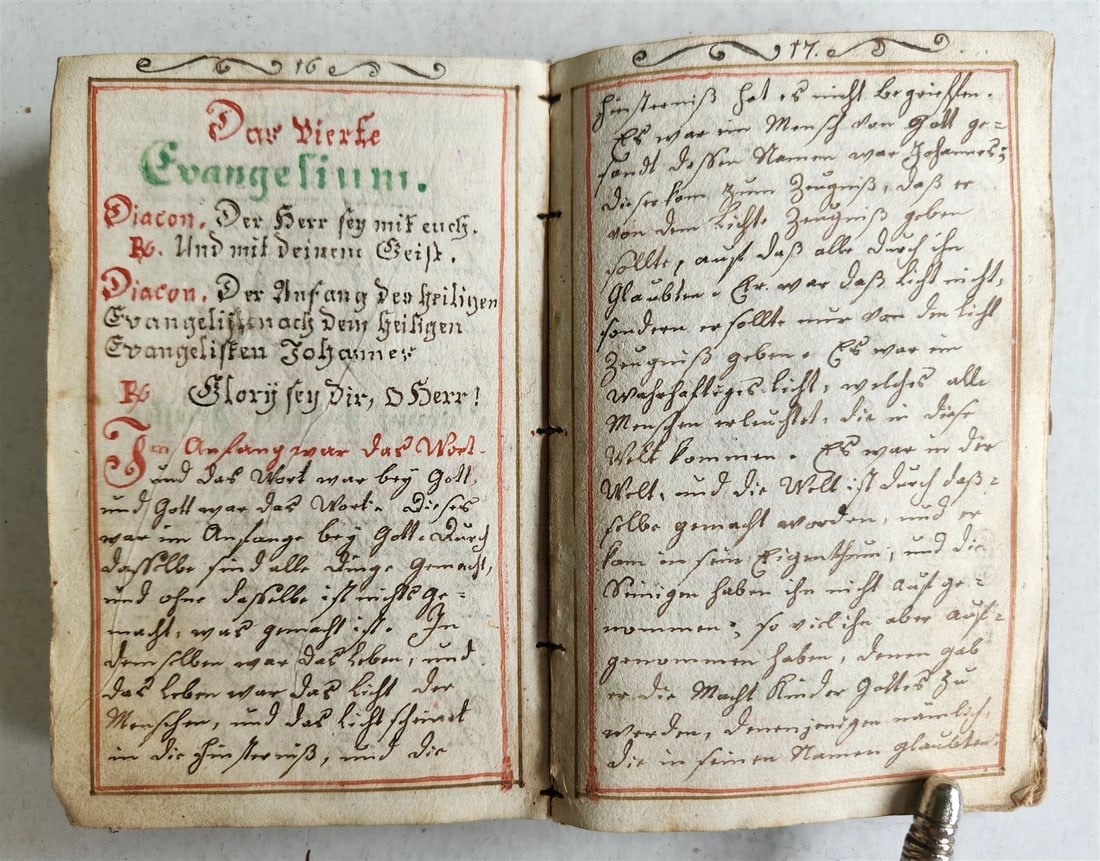 18th century GERMAN antique MANUSCRIPT ILLUSTRATED - 16