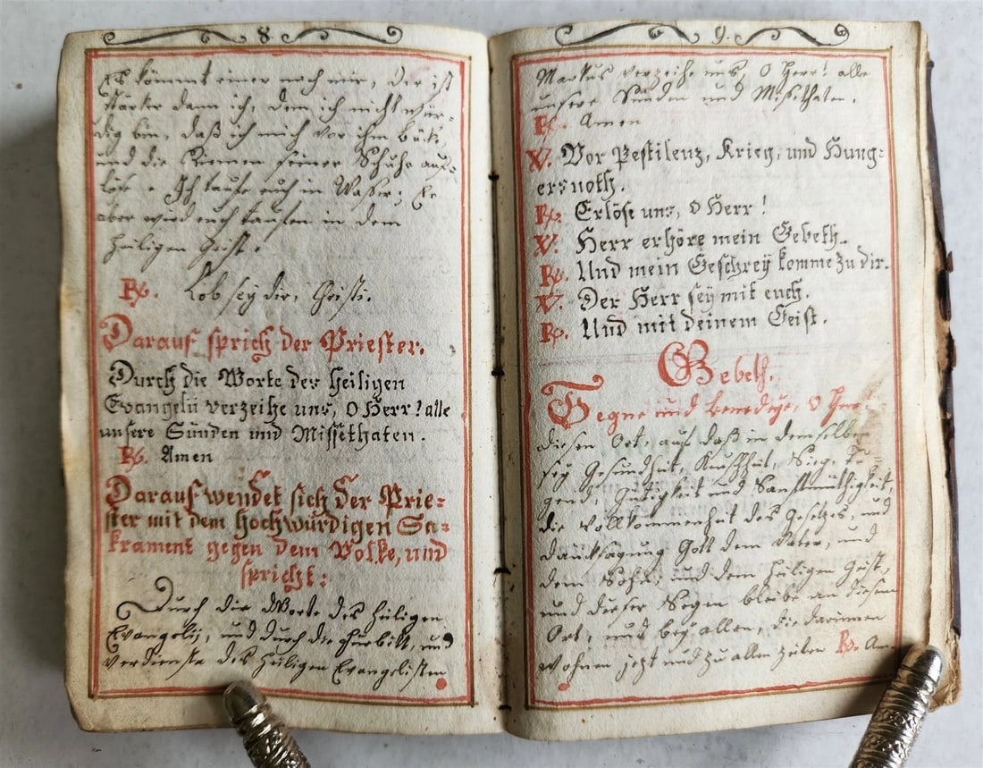 18th century GERMAN antique MANUSCRIPT ILLUSTRATED - 17