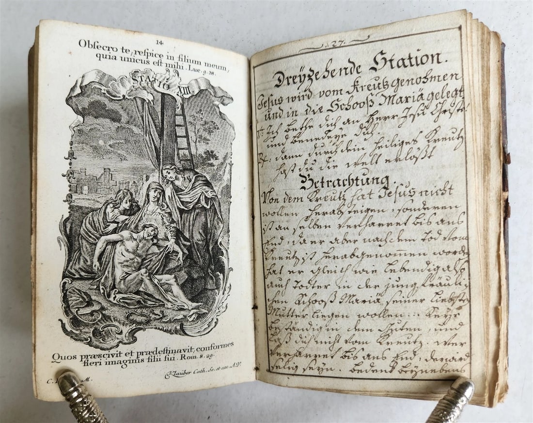 18th century GERMAN antique MANUSCRIPT ILLUSTRATED - 20