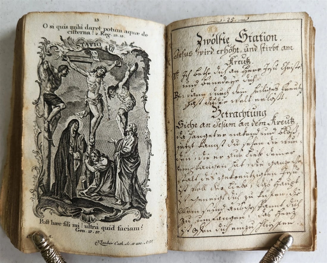 18th century GERMAN antique MANUSCRIPT ILLUSTRATED - 2