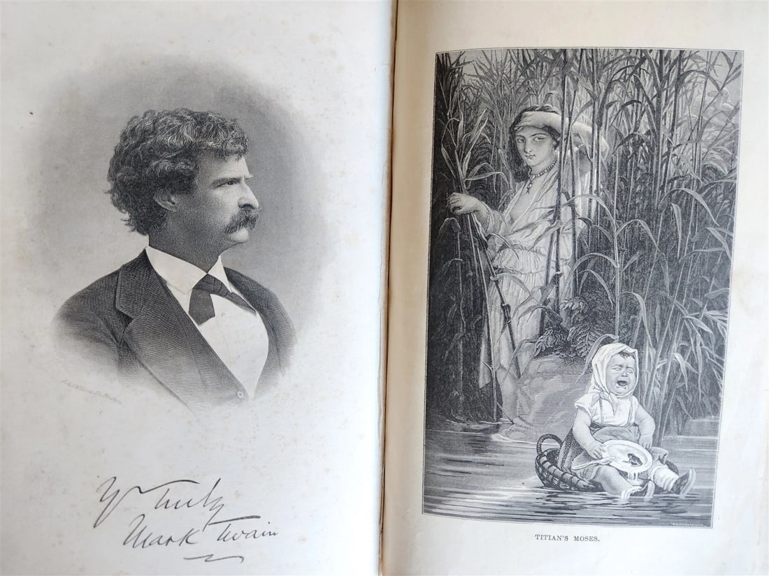 1880 TRAMP ABROAD by MARK TWAIN antique ILLUSTRATED 1st AMERICAN EDITION - 4
