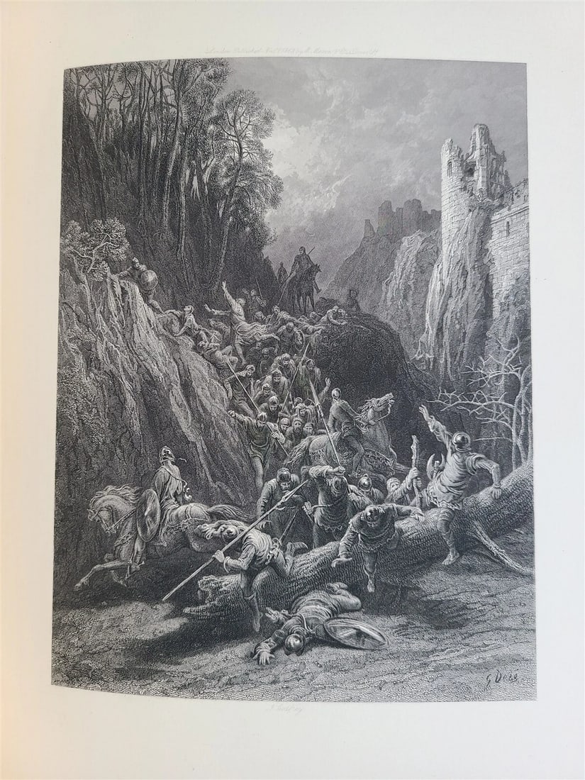 1868 GUSTAVE DORE ILLUSTRATED ENID by ALFRED TENNYSON antique FOLIO poetry - 11