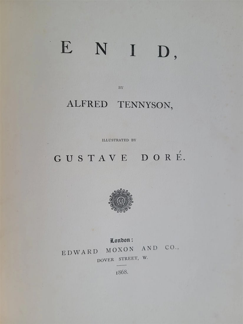 1868 GUSTAVE DORE ILLUSTRATED ENID by ALFRED TENNYSON antique FOLIO poetry - 2