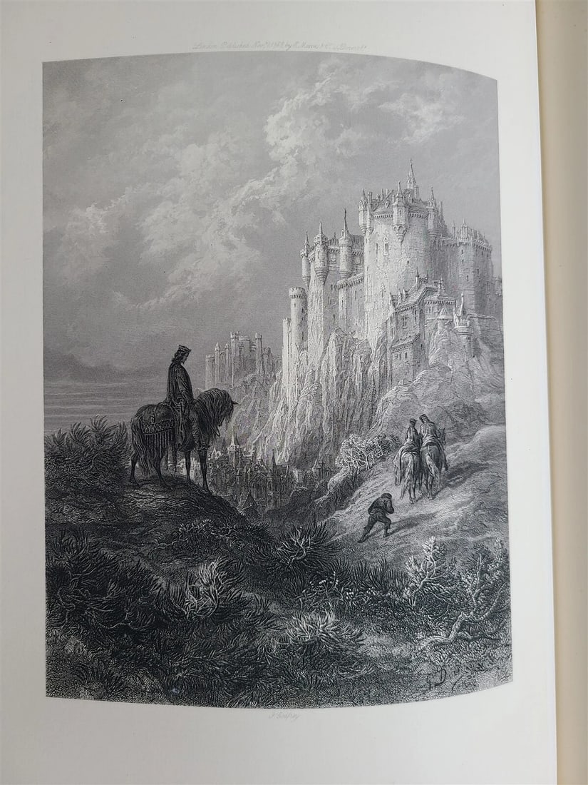 1868 GUSTAVE DORE ILLUSTRATED ENID by ALFRED TENNYSON antique FOLIO poetry - 5