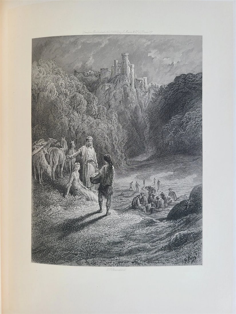 1868 GUSTAVE DORE ILLUSTRATED ENID by ALFRED TENNYSON antique FOLIO poetry - 6