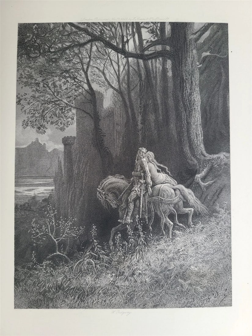 1868 GUSTAVE DORE ILLUSTRATED ENID by ALFRED TENNYSON antique FOLIO poetry - 8
