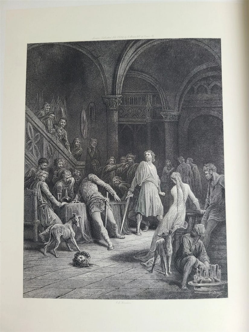 1868 GUSTAVE DORE ILLUSTRATED ENID by ALFRED TENNYSON antique FOLIO poetry - 9