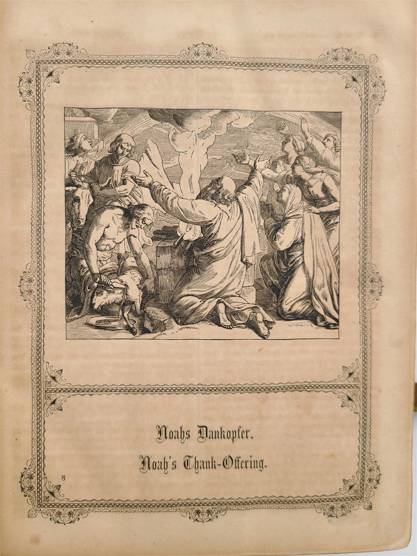 1870 BIBLE in GERMAN ILLUSTRATED Philadelphia AMERICANA antique w/ CLASPS - 7