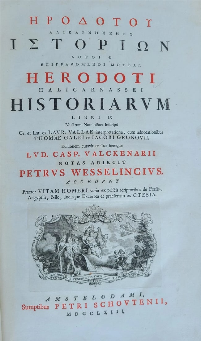 1763 HERODOTUS HISTORY MASSIVE FOLIO antique Historiarum Libri XI GREEK & LATIN (1 of 18)