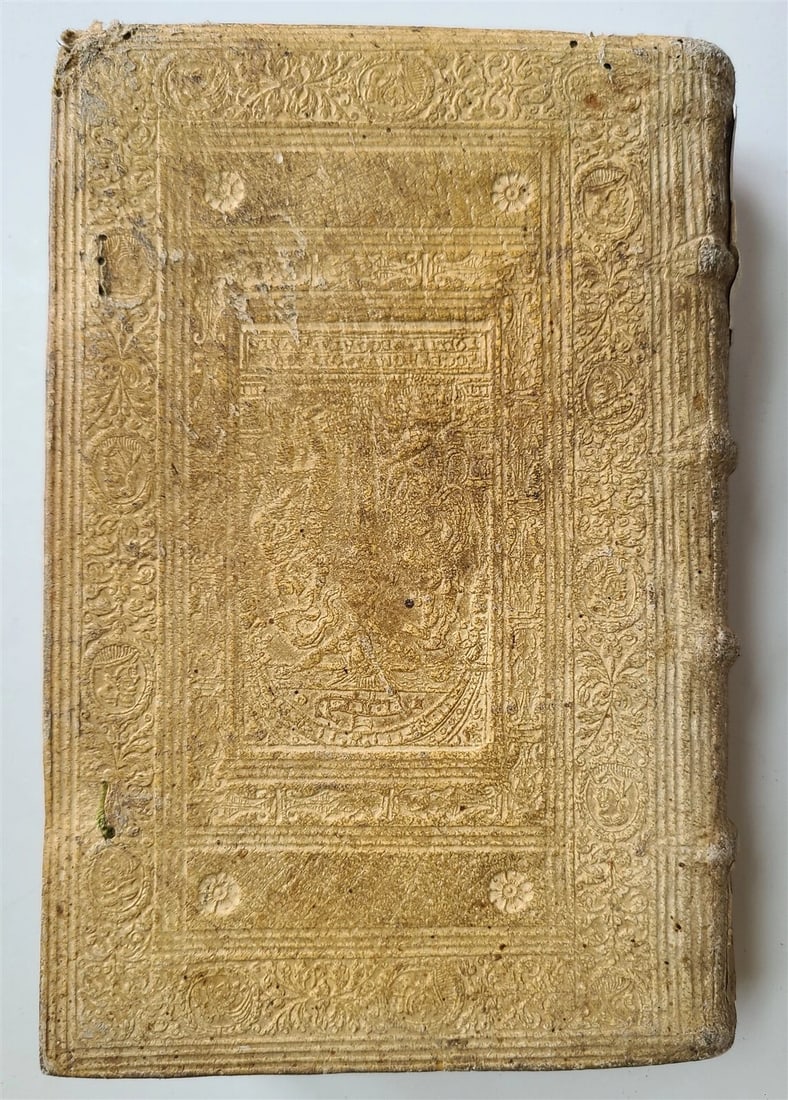 1592 EXEGETICAL WORKS by T. STAPLETON antique 16th CENTURY PIGSKIN BINDING (1 of 9)