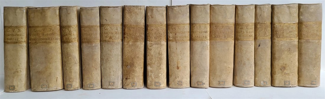 1731-1749 CLASSIC LATIN POETRY 14 vols CORPUS OMNIUM VETERUM POETARUM antique: Title: 1731-1749 CLASSIC LATIN POETRY 14 vols CORPUS OMNIUM VETERUM POETARUM antique Description: "CORPUS OMNIUM VETERUM POETARUM LATINORUM cum eorundem Italica versione. ( COLLECTION OF ALL THE ANCIE
