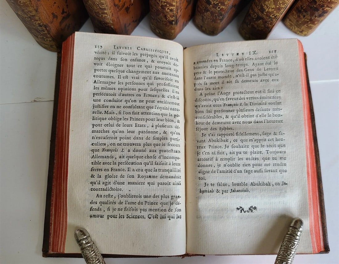 1769 CABALISTIC LETTERS by Jean Baptiste de Boyer 7 VOLUMES in FRENCH antique - 3