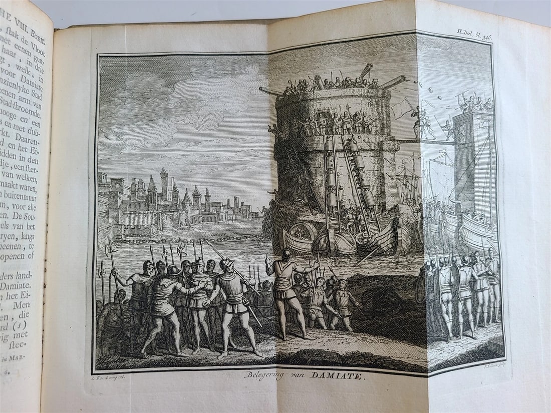 1752-1759 NETHERLANDS HISTORY 21 volumes antique ILLUSTRATED w/MAPS VELLUM BOUND - 10