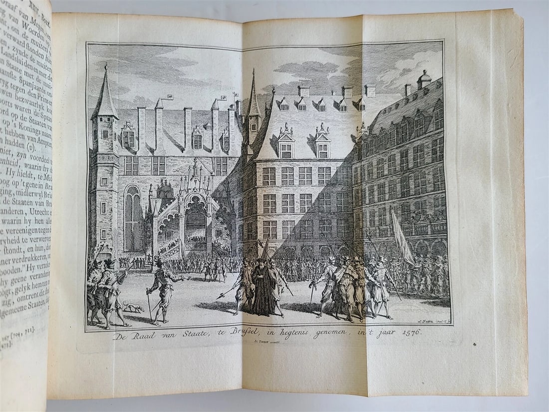 1752-1759 NETHERLANDS HISTORY 21 volumes antique ILLUSTRATED w/MAPS VELLUM BOUND - 13