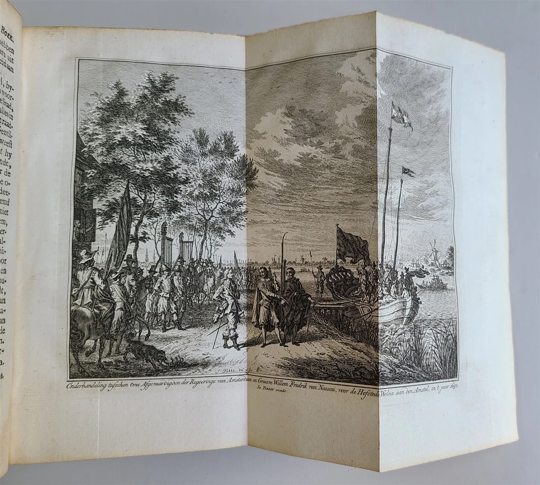 1752-1759 NETHERLANDS HISTORY 21 volumes antique ILLUSTRATED w/MAPS VELLUM BOUND - 16