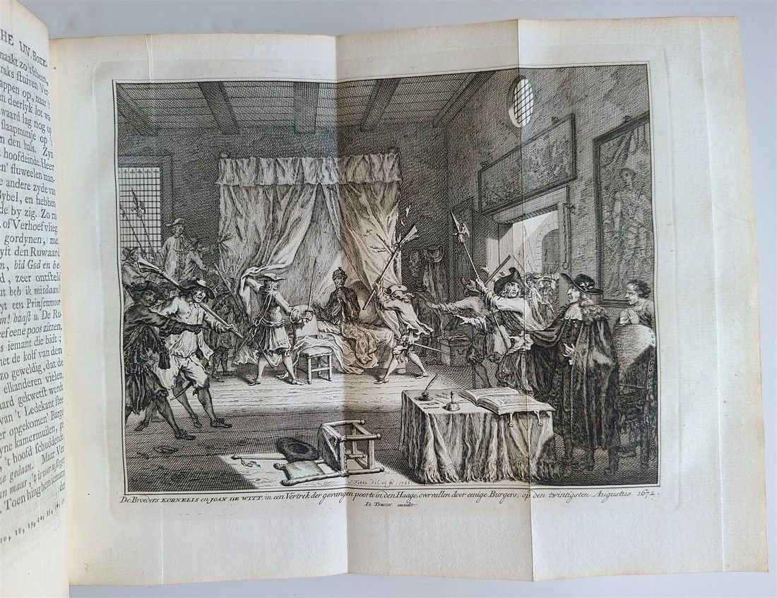 1752-1759 NETHERLANDS HISTORY 21 volumes antique ILLUSTRATED w/MAPS VELLUM BOUND - 18