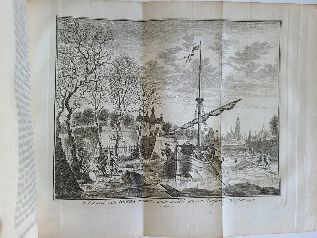 1752-1759 NETHERLANDS HISTORY 21 volumes antique ILLUSTRATED w/MAPS VELLUM BOUND - 5