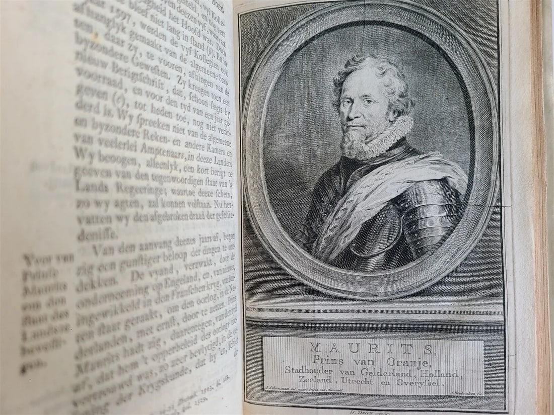 1752-1759 NETHERLANDS HISTORY 21 volumes antique ILLUSTRATED w/MAPS VELLUM BOUND - 6