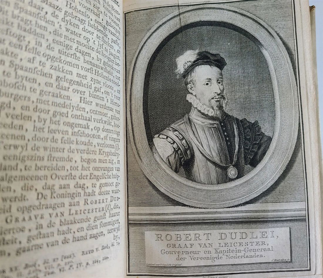 1752-1759 NETHERLANDS HISTORY 21 volumes antique ILLUSTRATED w/MAPS VELLUM BOUND - 7