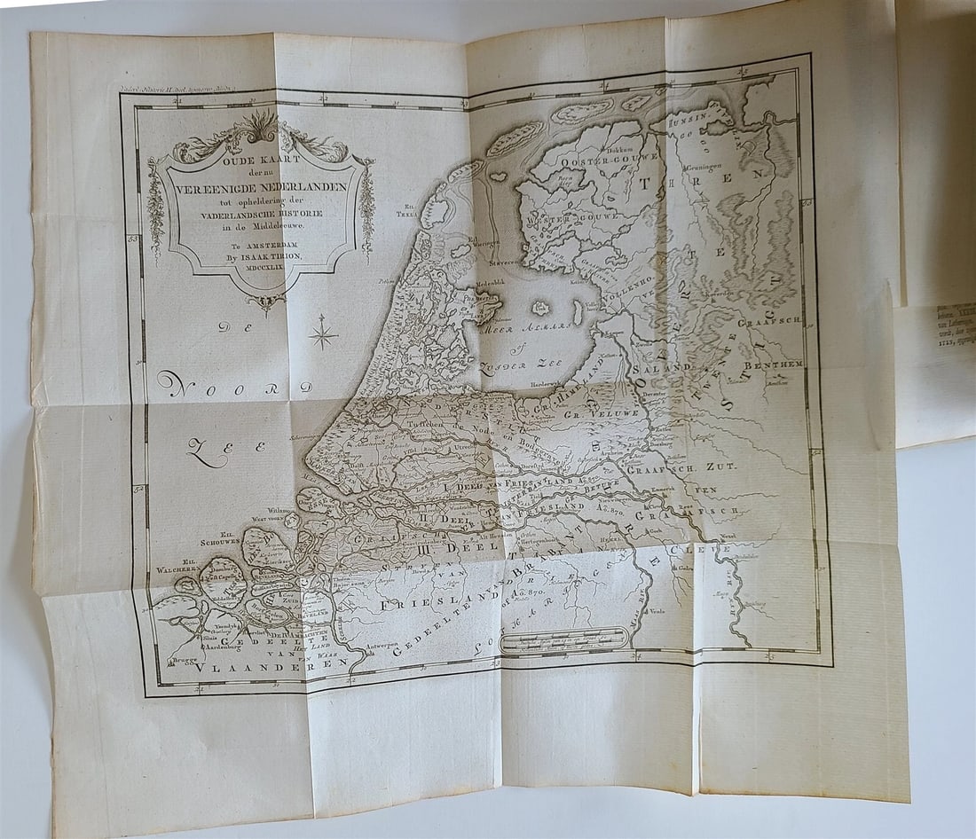 1752-1759 NETHERLANDS HISTORY 21 volumes antique ILLUSTRATED w/MAPS VELLUM BOUND - 8