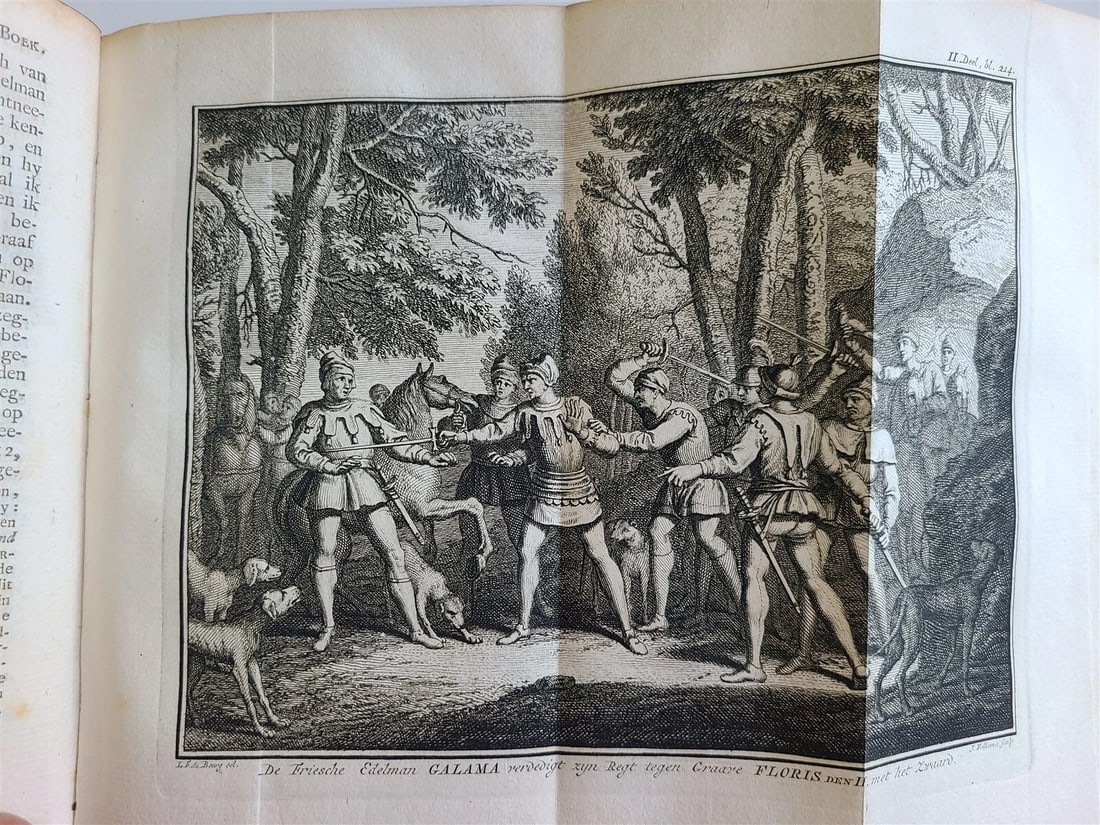 1752-1759 NETHERLANDS HISTORY 21 volumes antique ILLUSTRATED w/MAPS VELLUM BOUND - 9