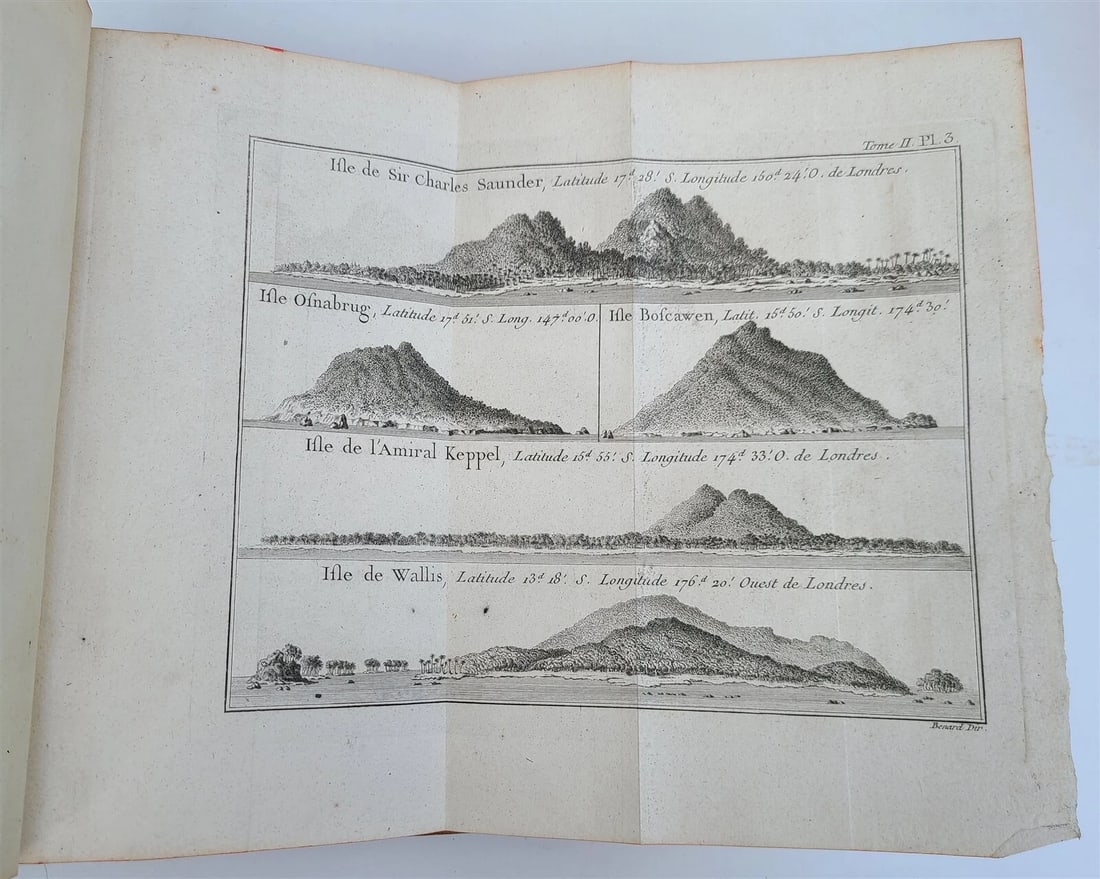 1774 VOYAGES of CAPTAIN COOK 4 vols plus ILLUSTRATED ATLAS antique in FRENCH - 13