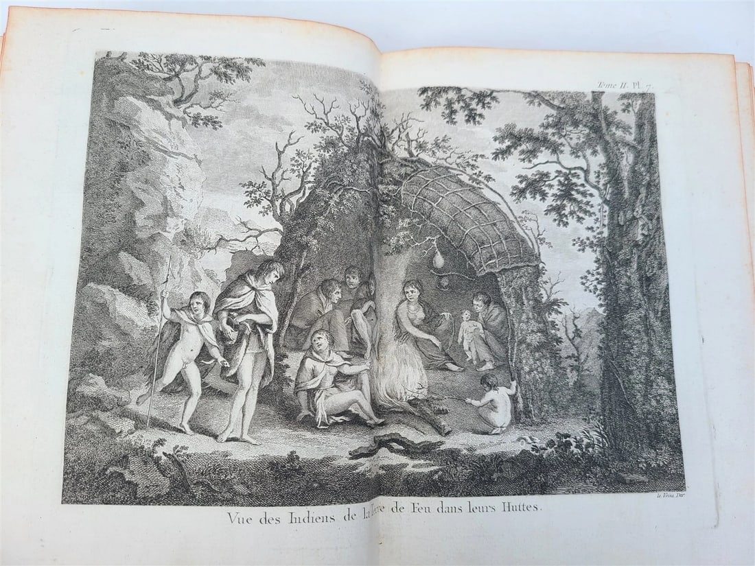 1774 VOYAGES of CAPTAIN COOK 4 vols plus ILLUSTRATED ATLAS antique in FRENCH - 15