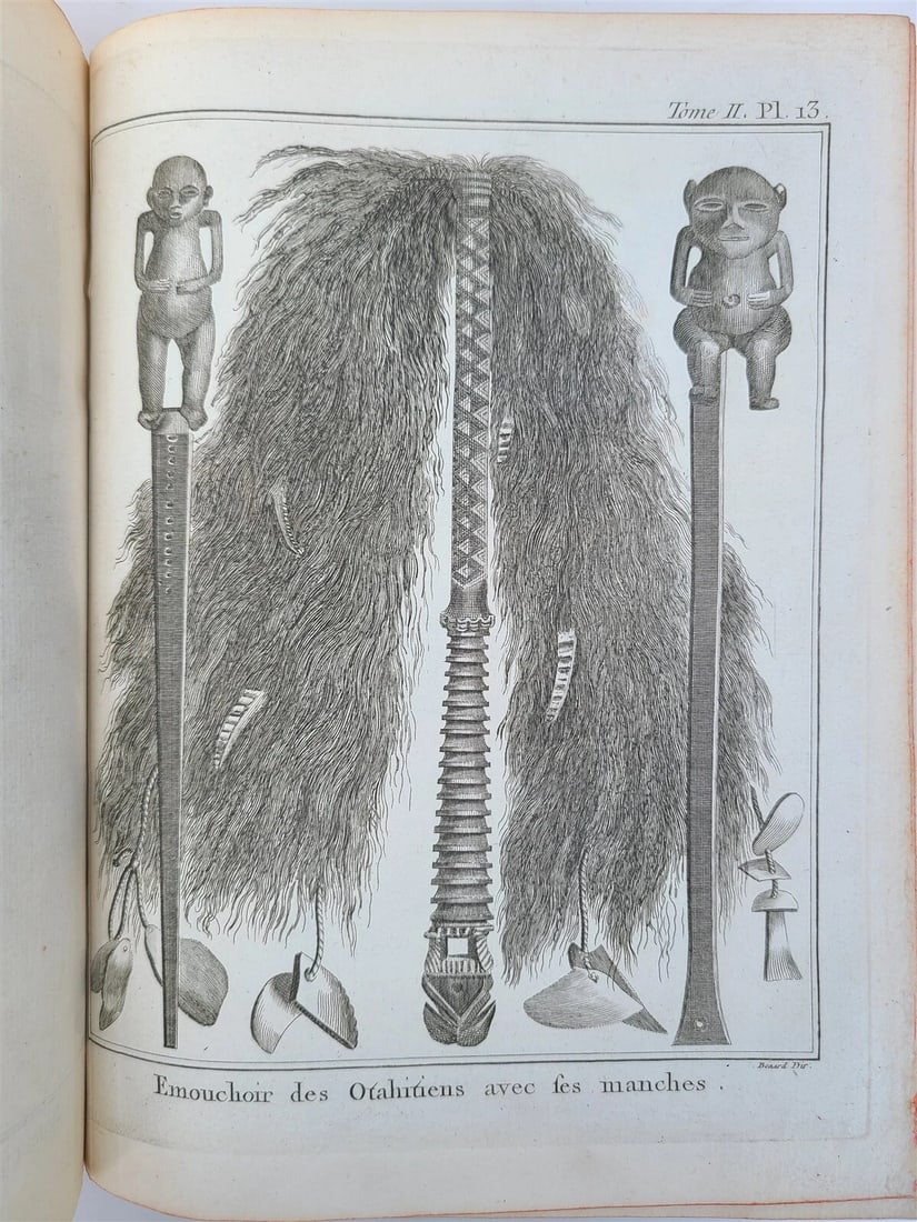 1774 VOYAGES of CAPTAIN COOK 4 vols plus ILLUSTRATED ATLAS antique in FRENCH - 18