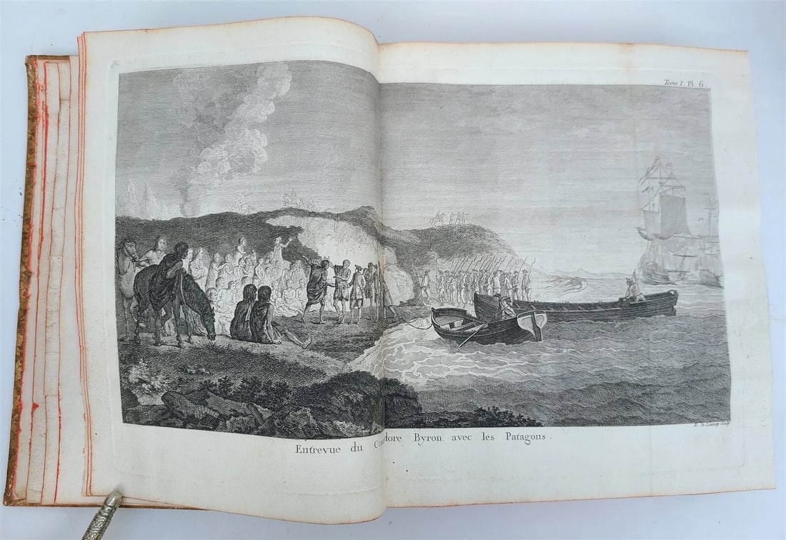 1774 VOYAGES of CAPTAIN COOK 4 vols plus ILLUSTRATED ATLAS antique in FRENCH - 4