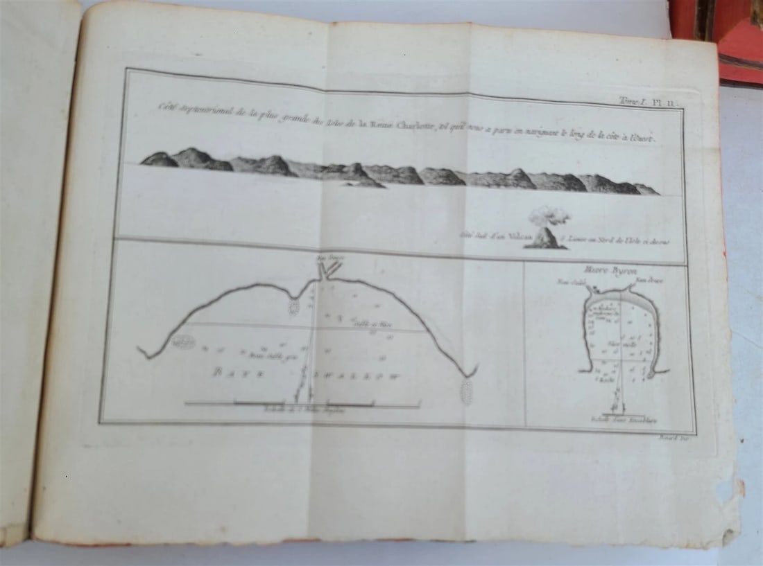1774 VOYAGES of CAPTAIN COOK 4 vols plus ILLUSTRATED ATLAS antique in FRENCH - 9