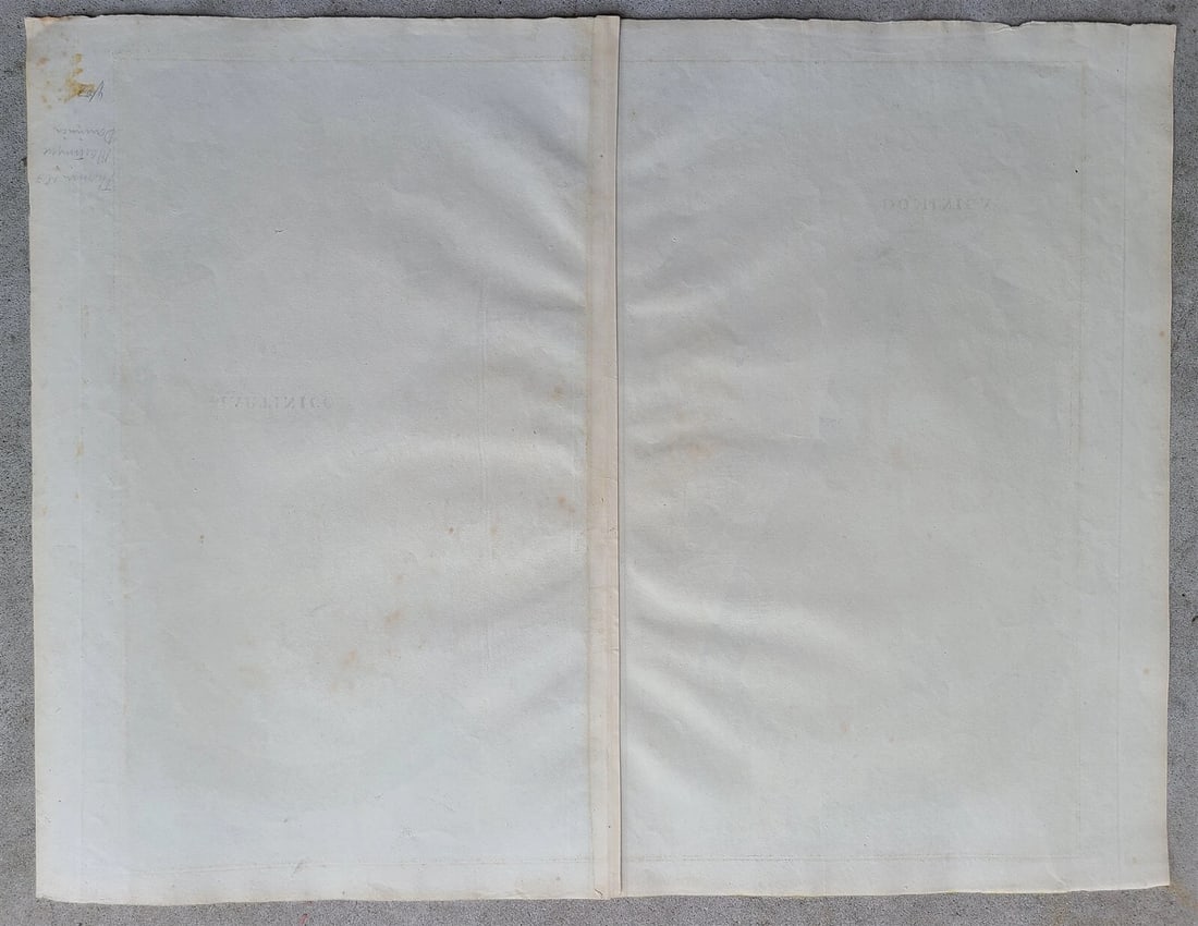 1814 MAP of WEST INDIA ISLANDS Carribean MARTINICO & DOMINICA antique 21 x 28" - 9